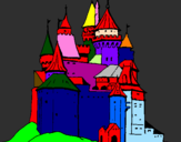 Disegno Castello medievale  pitturato su danilo  