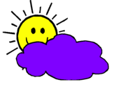 Disegno Sole con nuvola  pitturato su francesco