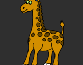 Disegno Giraffa pitturato su grazia