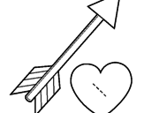 Disegno Freccia e cuore  pitturato su acolore.com