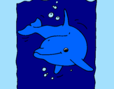 Disegno Delfino pitturato su delfino mina