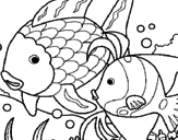 Disegno Pesci  pitturato su pesceee