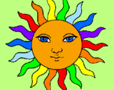 Disegno Sole  pitturato su ALESSIA
