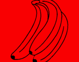 Disegno Banane  pitturato su giusy