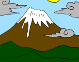 Disegno Monte Fuji pitturato su Virginia