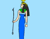 Disegno Hathor pitturato su Sara zaccaria