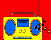 Disegno Radio cassette 2 pitturato su ALBERTO