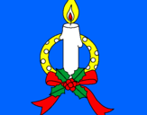Disegno Candela di Natale III pitturato su fabiana