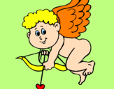 Disegno Cupido pitturato su vincenzo