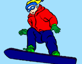 Disegno Snowboard pitturato su Acolore. com