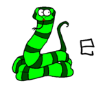 Disegno Serpente  pitturato su scibà
