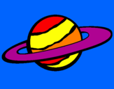 Disegno Saturno II pitturato su massimo