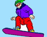 Disegno Snowboard pitturato su Lanza 22