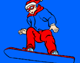Disegno Snowboard pitturato su alessio