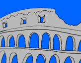 Disegno Colosseo pitturato su il colosseo