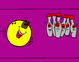 Disegno Boccia da bowling  pitturato su valentina