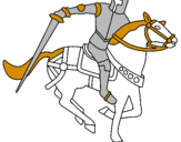 Disegno Cavaliere a cavallo IV pitturato su ale