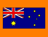 Disegno Australia pitturato su bandiera