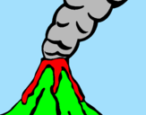 Disegno Vulcano pitturato su giuseppe lm