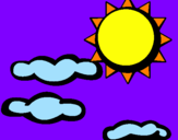 Disegno Sole con nuvole 2 pitturato su MARTINA