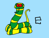 Disegno Serpente  pitturato su Federico