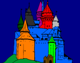 Disegno Castello medievale  pitturato su carlo