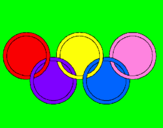 Disegno Anelli dei giochi olimpici  pitturato su ALBERTO