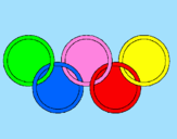 Disegno Anelli dei giochi olimpici  pitturato su ALICE S