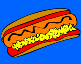 Disegno Hot dog pitturato su aicha