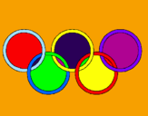 Disegno Anelli dei giochi olimpici  pitturato su EMANUELE