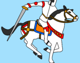 Disegno Cavaliere a cavallo IV pitturato su parsifal