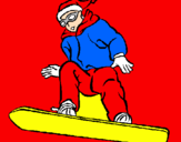 Disegno Snowboard pitturato su tonia