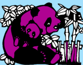 Disegno Mamma panda  pitturato su ELISA