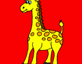 Disegno Giraffa pitturato su aurora