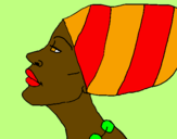 Disegno Donna del Camerun  pitturato su Martina
