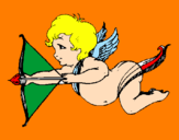 Disegno Cupido in volo  pitturato su titti3000 