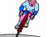 Disegno Ciclista con il berretto  pitturato su kp