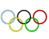 Disegno Anelli dei giochi olimpici  pitturato su 007