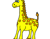 Disegno Giraffa pitturato su giraffa sara