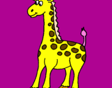 Disegno Giraffa pitturato su ester