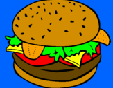 Disegno Hamburger completo  pitturato su stefania