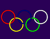 Disegno Anelli dei giochi olimpici  pitturato su francesco doich