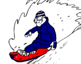 Disegno Discesa in snowboard  pitturato su jaime