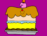 Disegno Torta di compleanno  pitturato su MARTINA