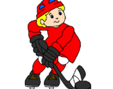 Disegno Bambino che gioca a hockey  pitturato su pat