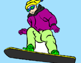 Disegno Snowboard pitturato su ALESSIO