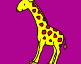Disegno Giraffa  pitturato su Martina