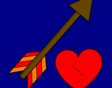 Disegno Freccia e cuore  pitturato su Niccolo