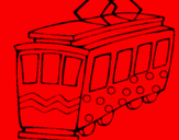 Disegno Tram  pitturato su pingu k