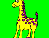 Disegno Giraffa pitturato su raoul